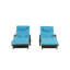 Ensemble de 2 chaises longues d'extérieur en osier avec coussins, chaise longue inclinable en osier-1407562229