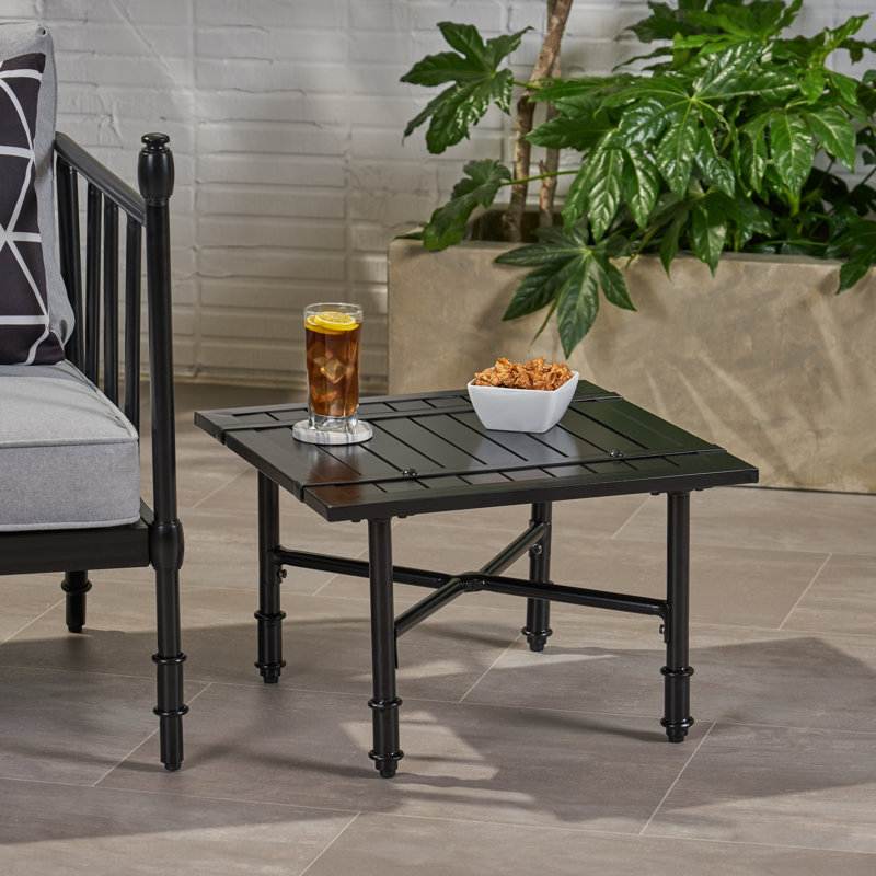 Table d’appoint d’extérieur Joule, Noir mat