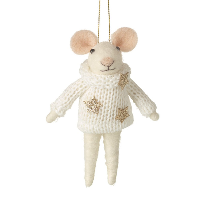 Hanging Mouse in Star Jumper Decoration