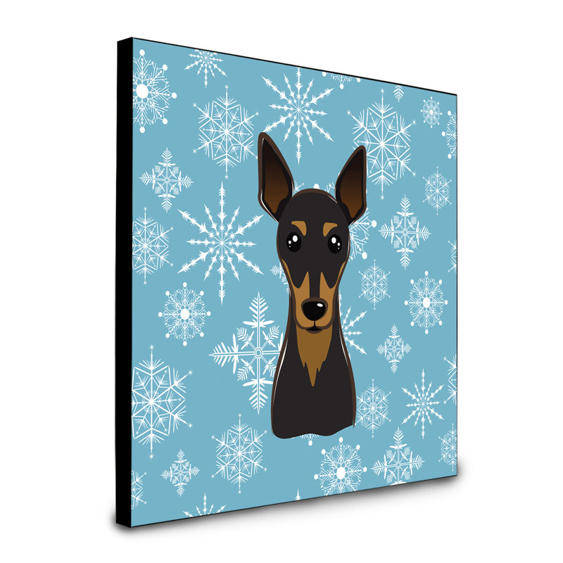 Panneau mural d’art flocon de neige Loula, Pinscher nain