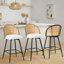 369° Swivel Upholstered Rattan Counter Height Bar Stool-1217763814-1217763810-1217763740