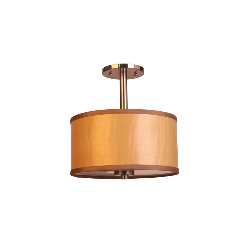 Smeralda Semi Flush Mount, Medium, 7"H x 15"W x 15"D, Brass, White