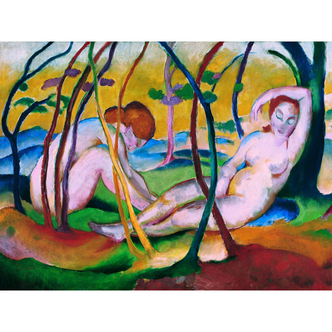 Leinwandbild Nudes under Trees von Franz Marc