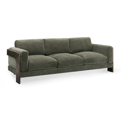 Canapé en chenille recyclé vert olive Elyn