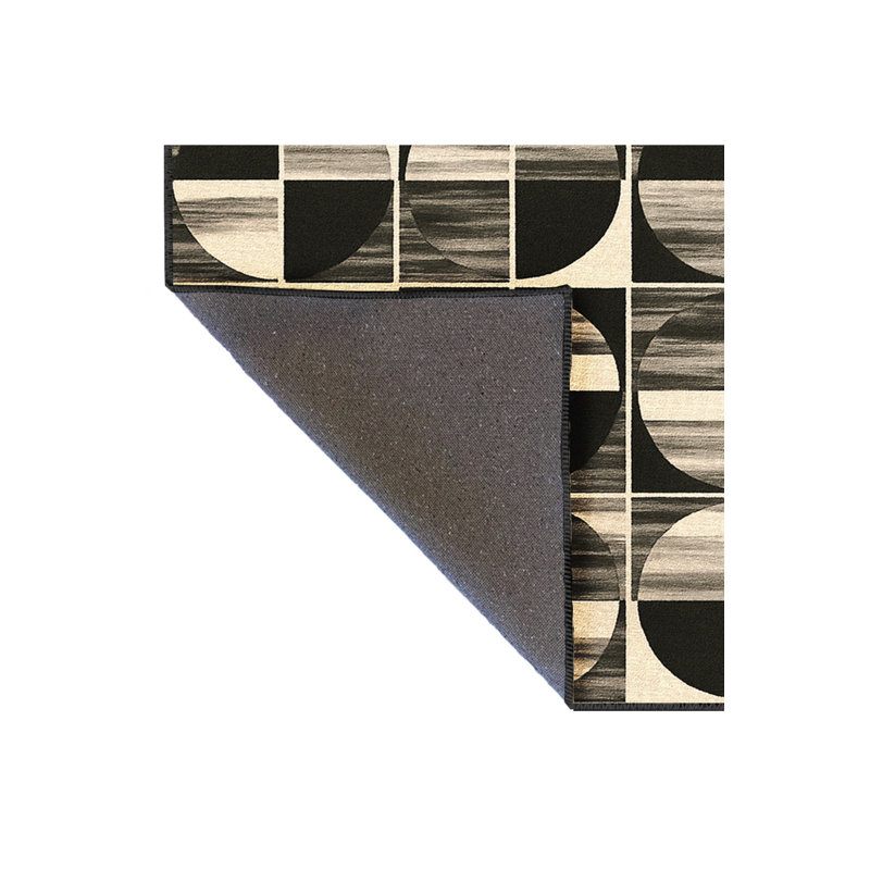 Tapis bleu tissé lavable rétro Mosso, 2'6" x 9'10"