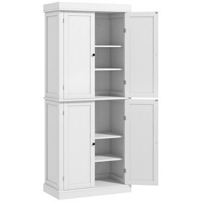 72.5" Freestanding Kitchen Pantry Cabinet, Tall Storage Cabinet With 4 Doors And 2 Adjustable Shelves by Winston Porter
