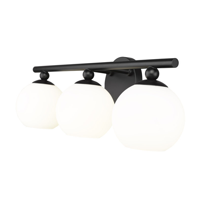 Éclairage pour meuble-lavabo 3 lumières Tarje, Noir mat