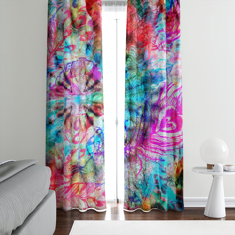 Panneaux de rideaux semi-transparents abstraits (DSQ est fixé à 2), l 40 po x L 61 po