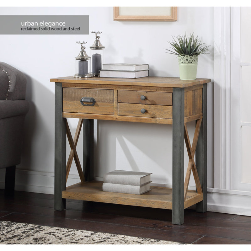 Callender 85cm Solid Wood Top Console Table