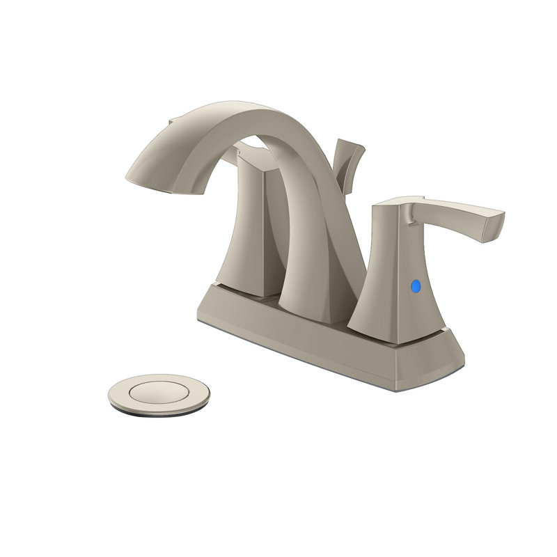 2-handle Bathroom Faucet with Drain Assembly, Brushed Nickel