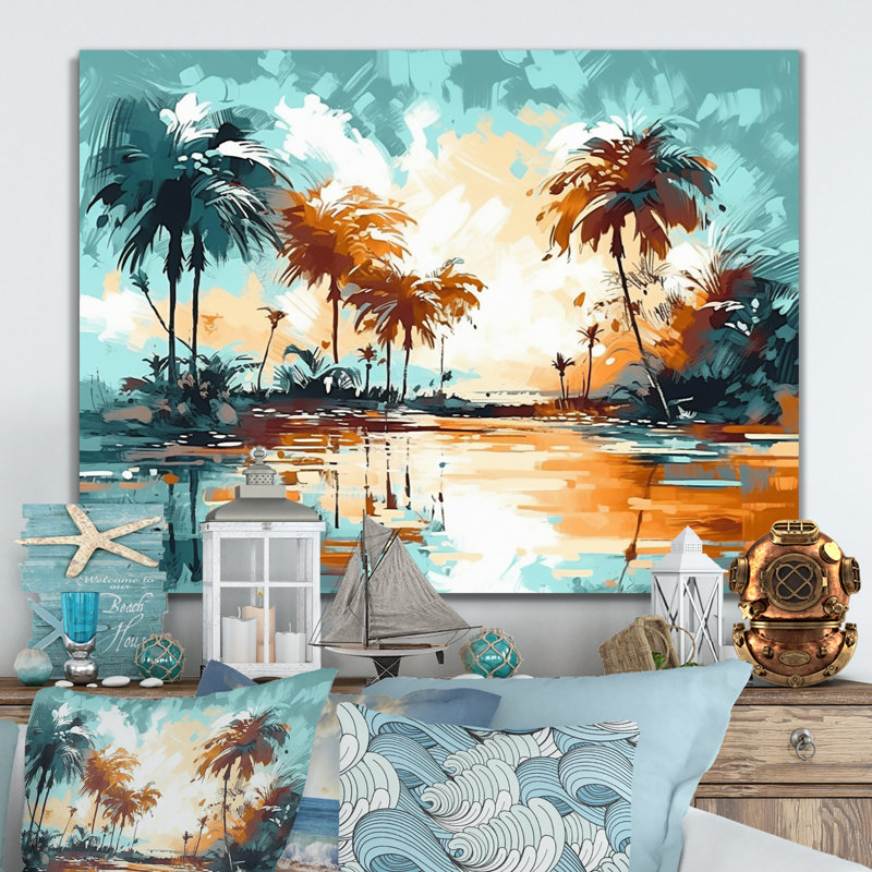 Blue Coastal Bohemia I - Imprimé, H 12 po x l 20 po x P 1 po, Toile tendue