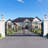 14 ft. W Steel Dual Swing Driveway Gate with Posts - Tree Style