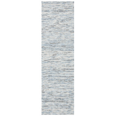Laureldale Hand Woven Wool/Cotton Abstract Rug in Navy/Beige