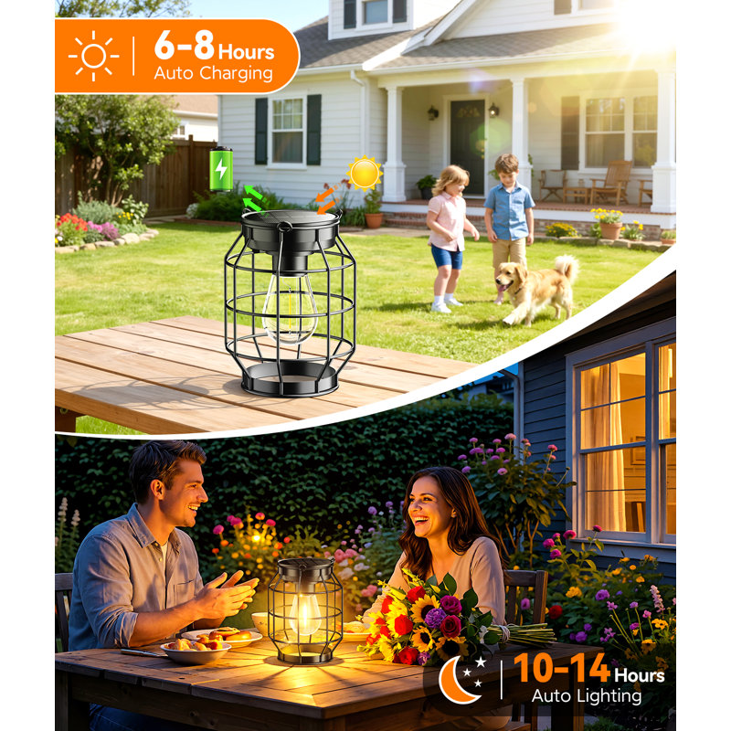 Solar Lanterns Outdoor Waterproof, Upgraded Bright Hanging Solar Lights For Outside With Wall Hooks, Solar Powered Lanterns Lighting Led For Garden Patio Yard Decorative