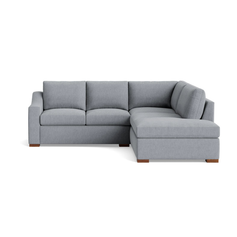 Lucca Corner Sectional, Performance Weave - Zinc, Right Hand Facing