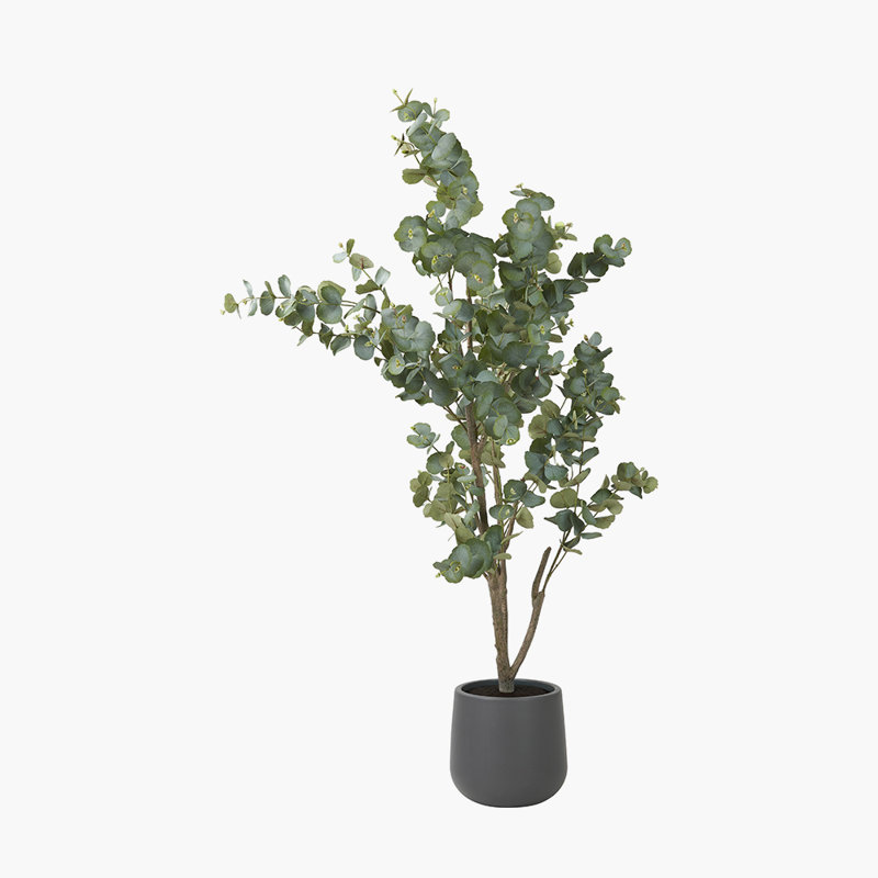 130cm Faux Eucalyptus Tree in Fibrestone Pot, 160 cm x 70 cm