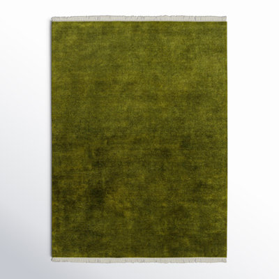 Clio Hand Loomed Wool Dark Green Rug