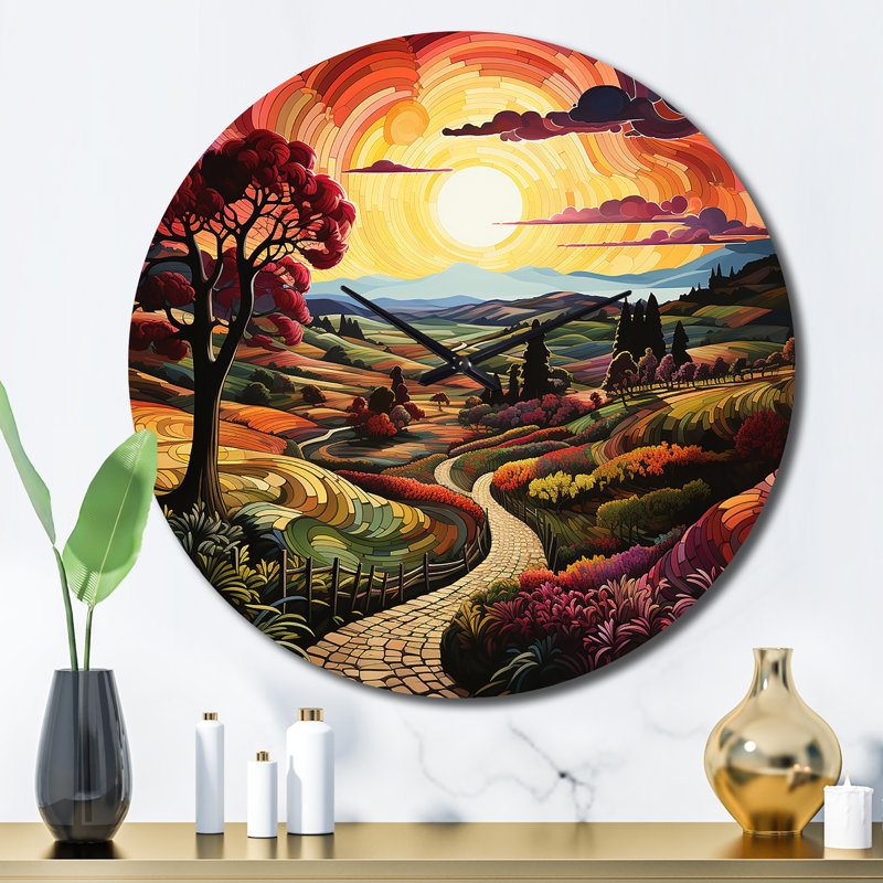 Horloge murale verte et mauve, Grand