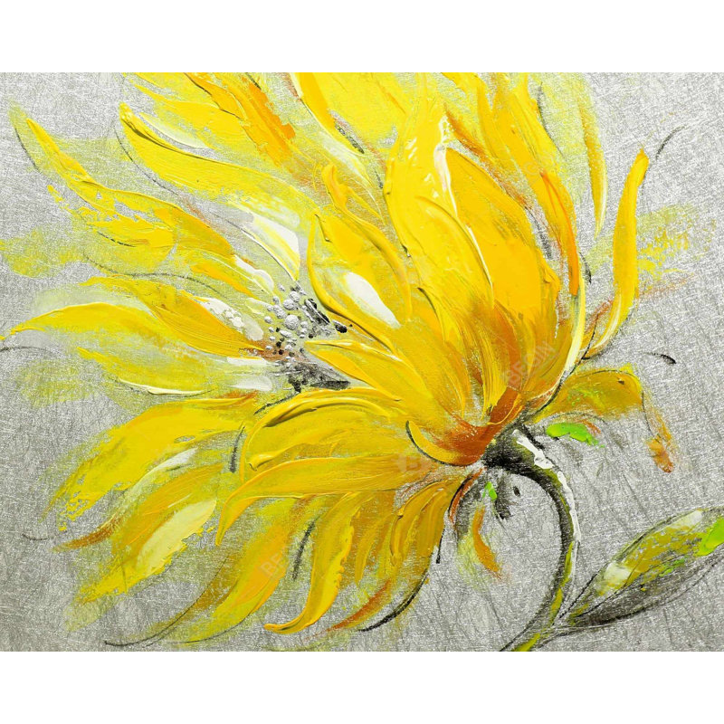 Yellow Flower Print On Canvas