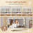 Vanity Desk w/Mirror & Lights Power Outlets 3 Color Lighting Modes 7 Drawers