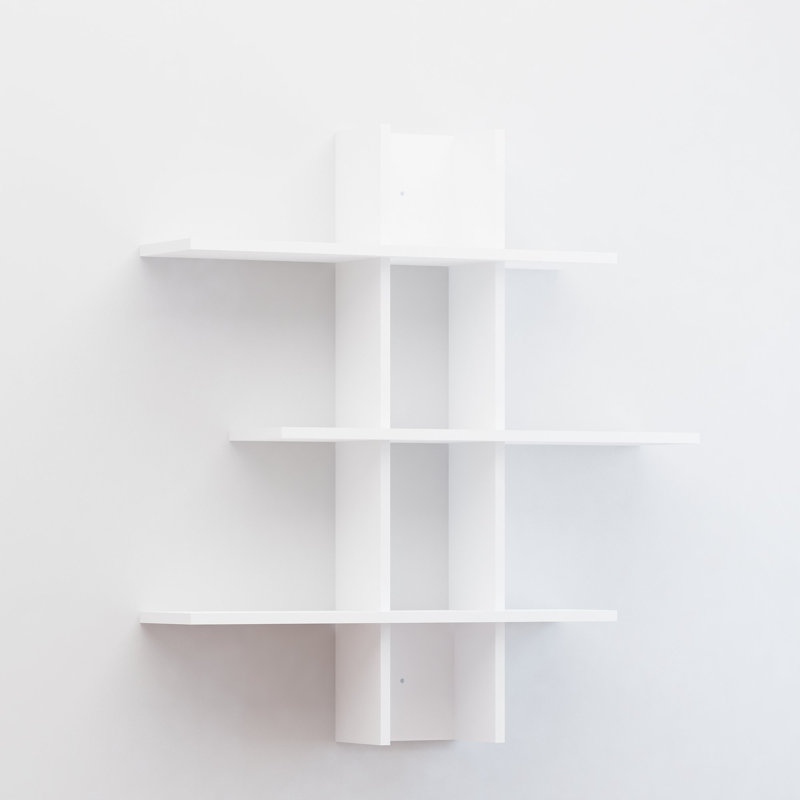 Tablette décorative 3 pièces avec tablettes réglables Abdalmalik, Blanc