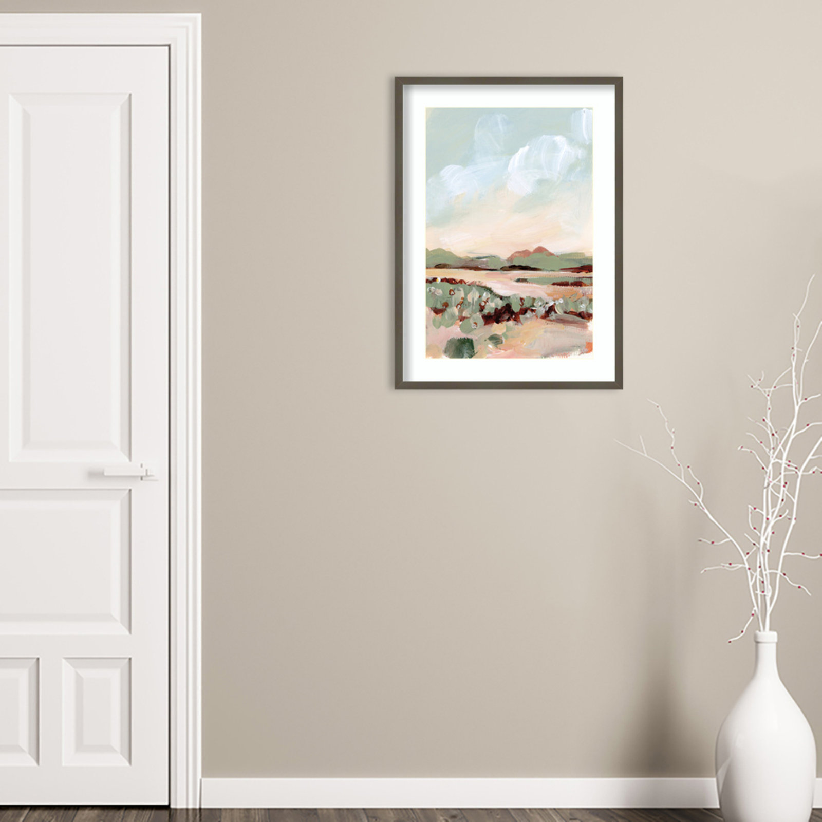Chamois "Autumn Meadow" Print, 33" H x 24" W x 1" D, Gray