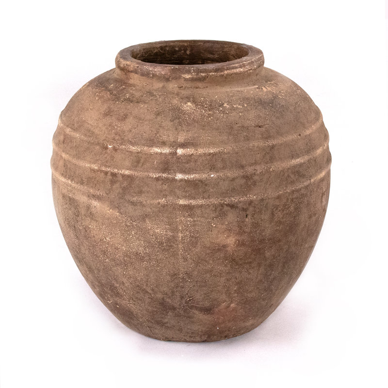 Rustic Terracotta Vase, 16"H x 15"W x 15"D