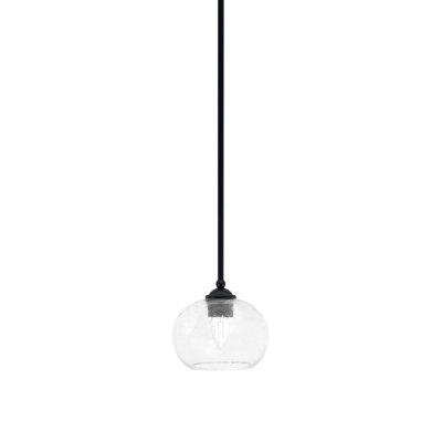Mini-luminaire suspendu suspendu Zilo, fini granit foncé avec verre de 7 po