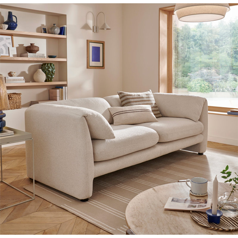 Lucinder 3 Seater Boucle Cream Sofa 