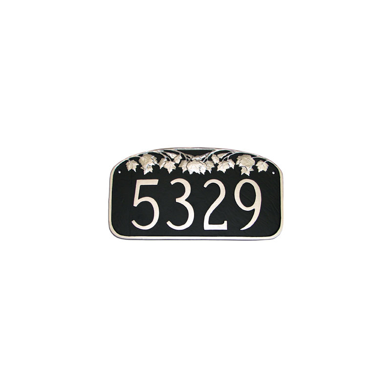 Enseigne d’adresse pour pelouse sur 1 ligne, Noir / argent