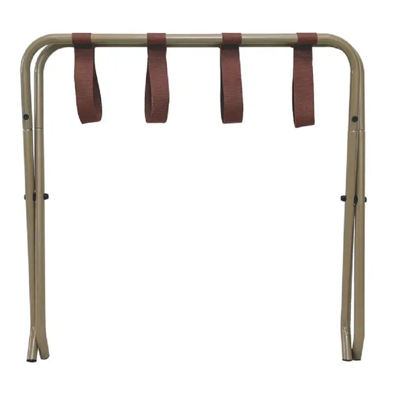 Gold and Brown Metal Folding Luggage Rack