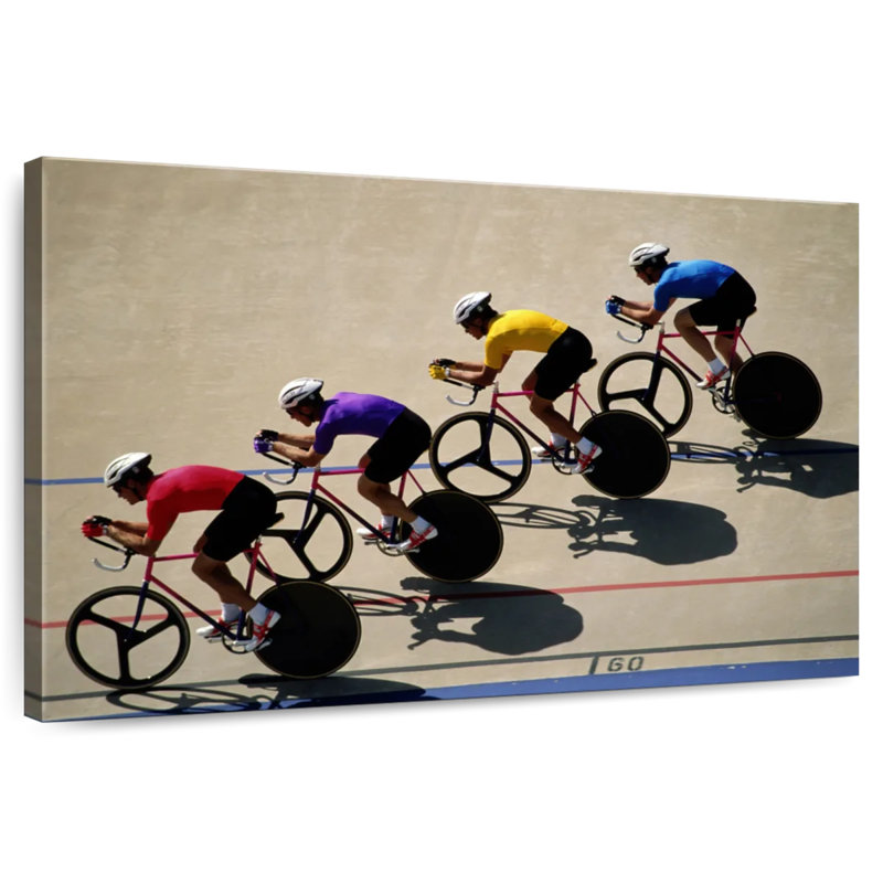 Male Track Cyclists, 30" H x 45" W