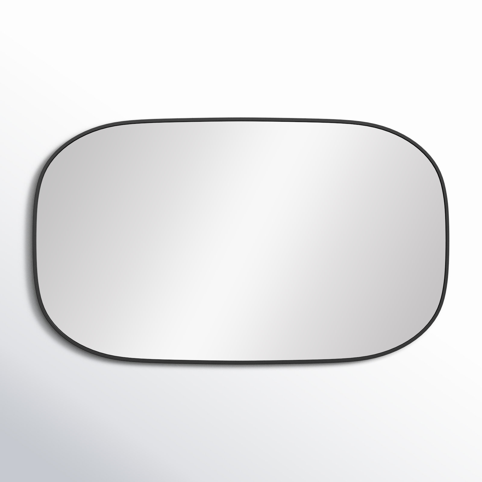 Sabine Metal Curved Oval Wall Mirror, Black, 40" x 24"