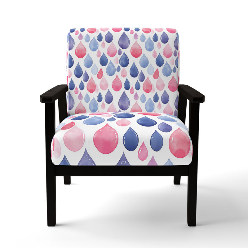 Chaise rembourrée Paisley - Fauteuil Teardrops, Accoudoirs carrés noirs