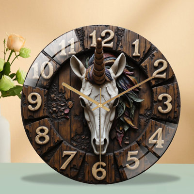 Clock Face With Colorful Crystal Burst Art - 12'' Modern Glass Wall Clock