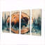 Bison dans une glissoire en bois, paysage de forêt - art mural animal Buffalo - ensemble d'art mural moderne-80681241