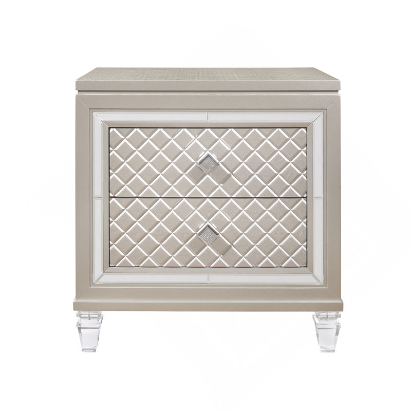 Table de chevet Cross Glam Champagne