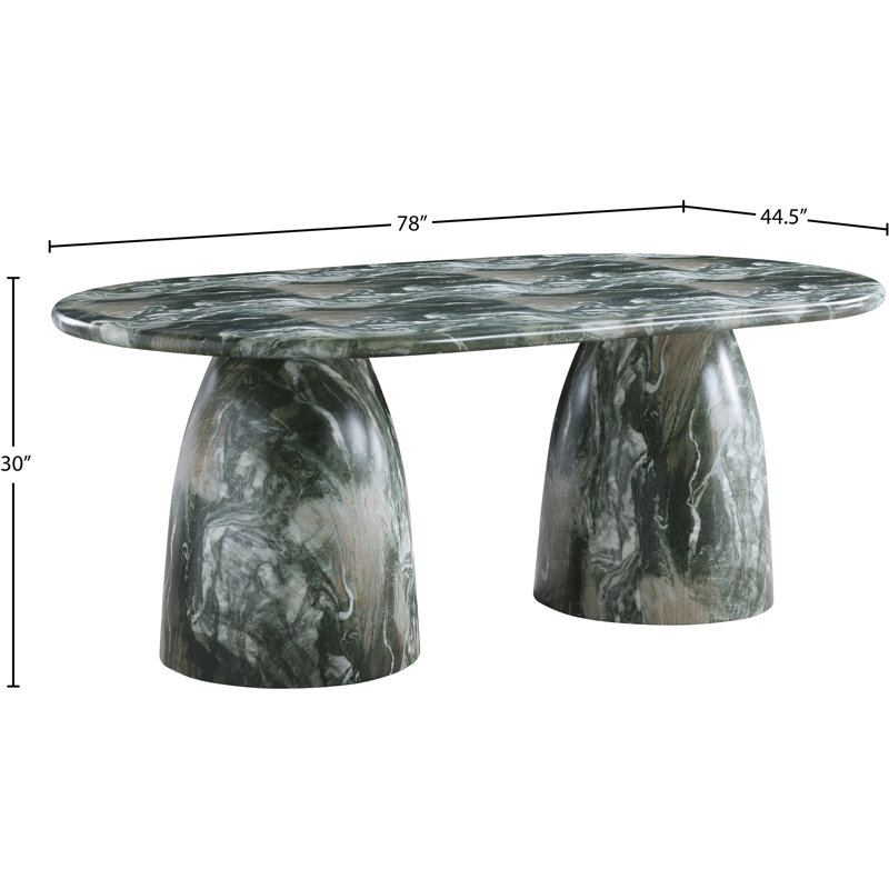 Table de salle à manger Cosenza, H 30 po x l 78 po x P 44,5 po, Vert