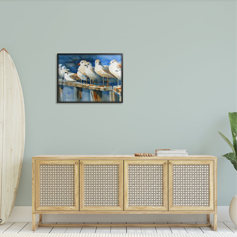 Balade sur la plage avec balançoires côtières par MB Cunningham - Peinture, H 24 po x l 30 po x P 1,5 po