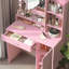 Bureau de coiffeuse avec miroir et lumière, commode de rangement à trois niveaux avec grand tiroir, 3 modes d'éclairage à luminosité réglable, coiffeuse de chambre à coucher