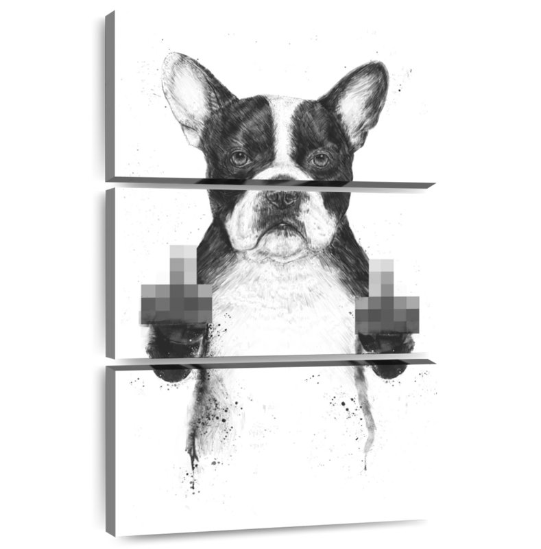 Brampt chien censuré, H 38 po x l 24 po