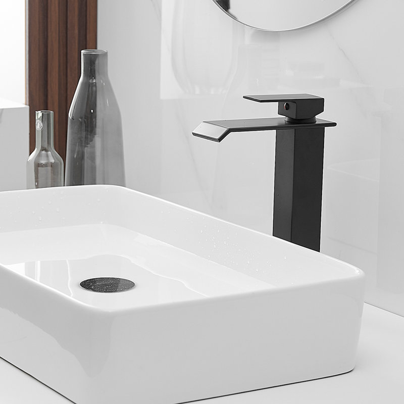 Robinet de lavabo vasque de salle de bain à poignée simple avec bonde Waterfall