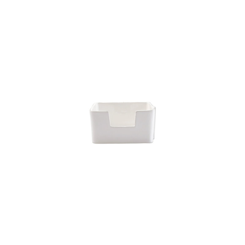 Melamine Lastra White Napkin Holder, 3.25" H x 6" W x 6" D