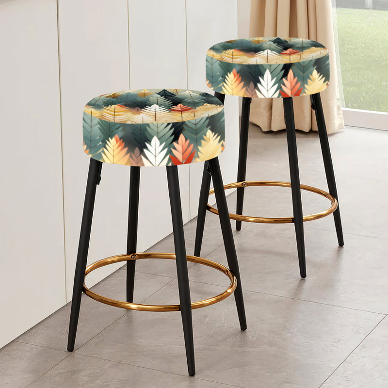 Ensemble de 2 tabourets de bar Tree Chevron Woodland Delight