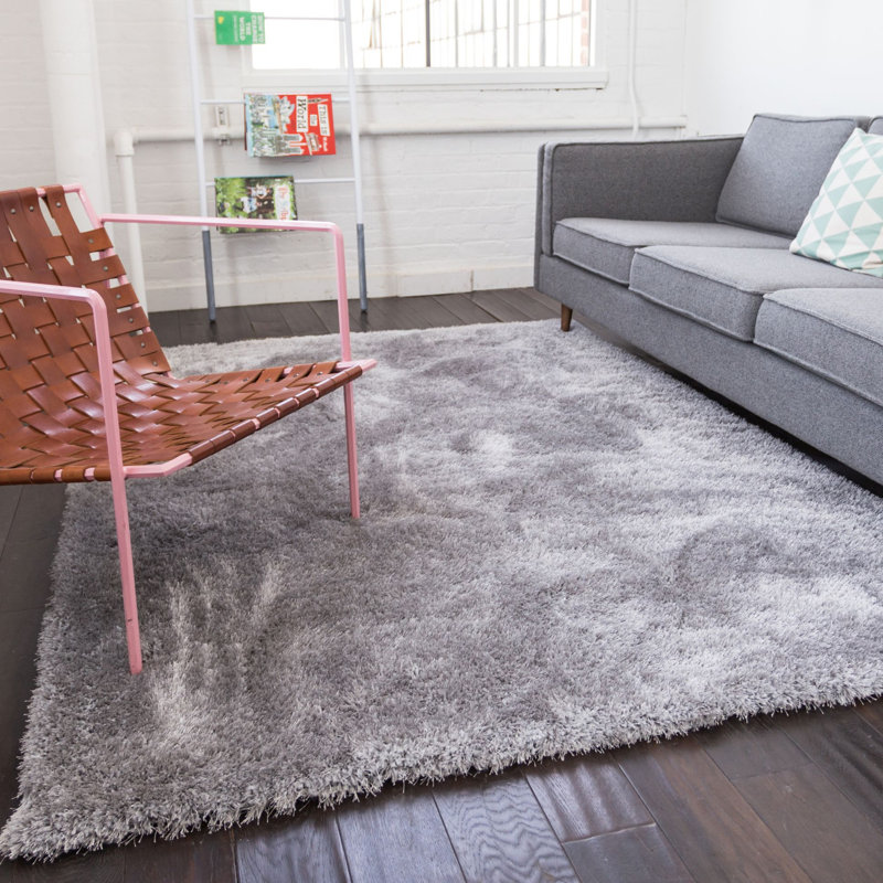 Feather Shag Solid Colour Synthetic Area Rug, Rectangle 160 x 220cm