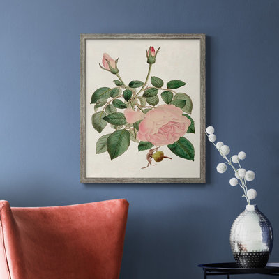 «Pink Floral Mix II», toile encadrée de qualité supérieure - prête à être accrochée