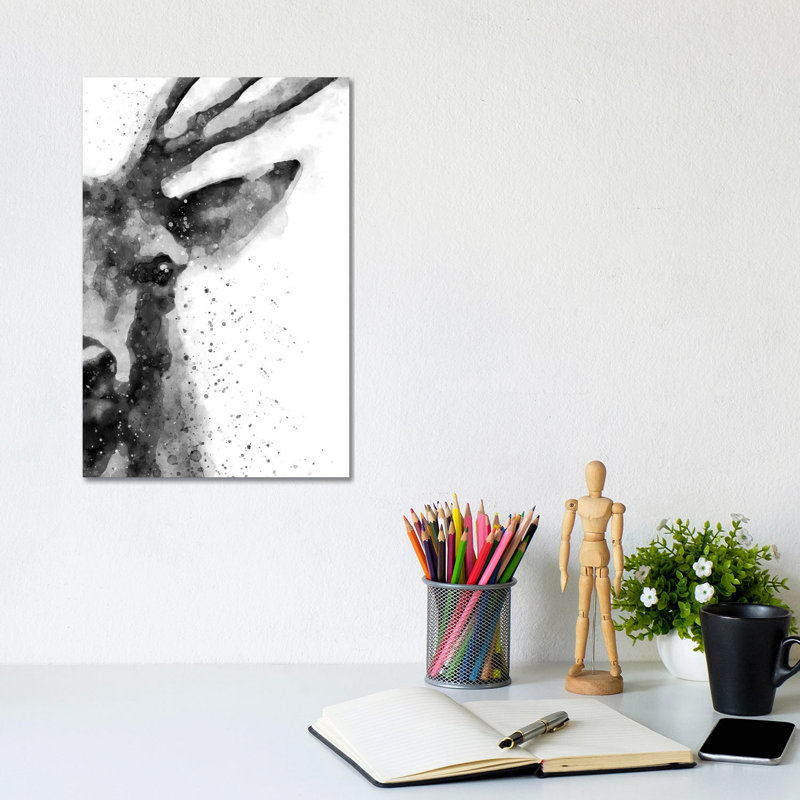 Deer at Attention 1 Piece Wrapped Canvas Painting, 30.48cm H x 20.32cm W x 1.91cm D