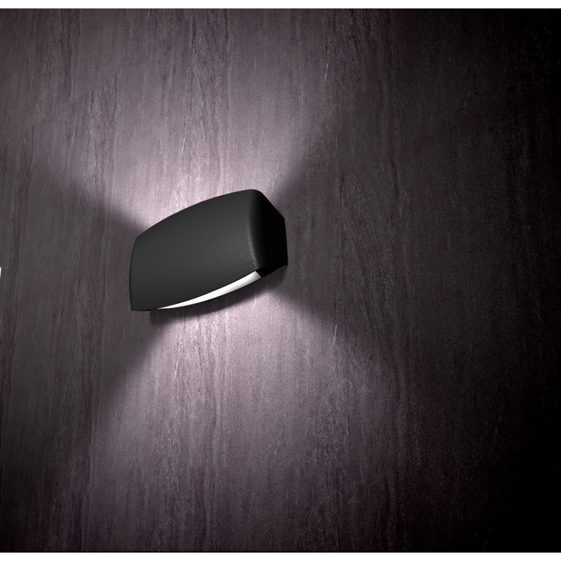 Abram Outdoor Flush Mount, 12cm H x 19.5cm W x 6cm D, Black
