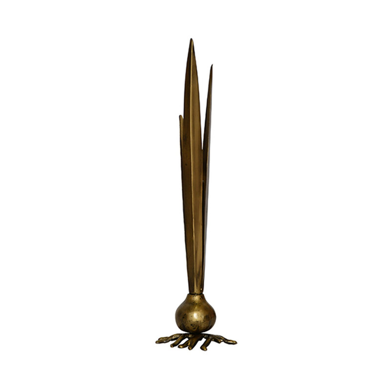Handmade Metal Table Vase, Antique Brass