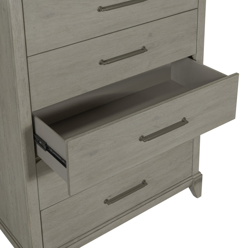 Ensemble de chambre à coucher avec lit à panneaux, commode et miroir Ahan, Ensemble de 4 pièces : lit, commode, miroir, comm